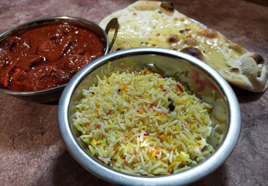Pilau Rice, Chicken Tikka Masala &amp; Naan