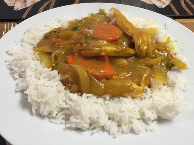 Served with plain boiled rice
