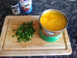 Ghee and coriander added