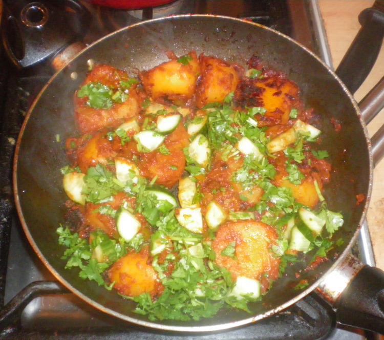 Aloo Chaat in frying pan number 1