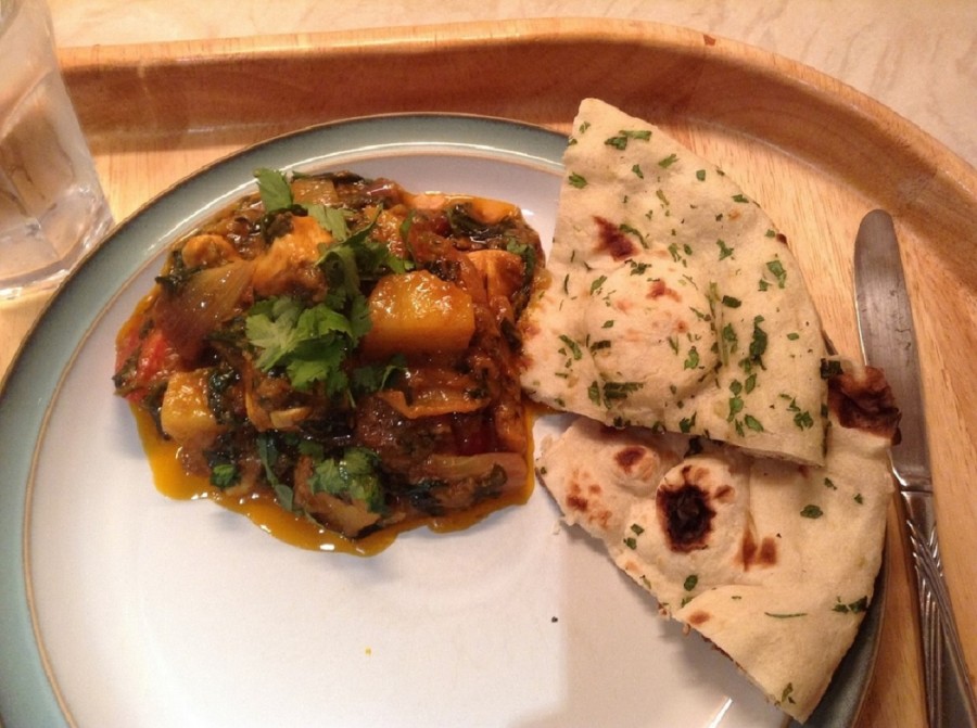 Chicken Sagwala with Waitrose Naan.JPG