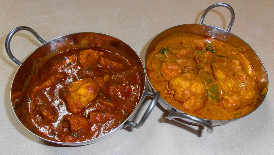 Chicken Madras + Vegetable Curry