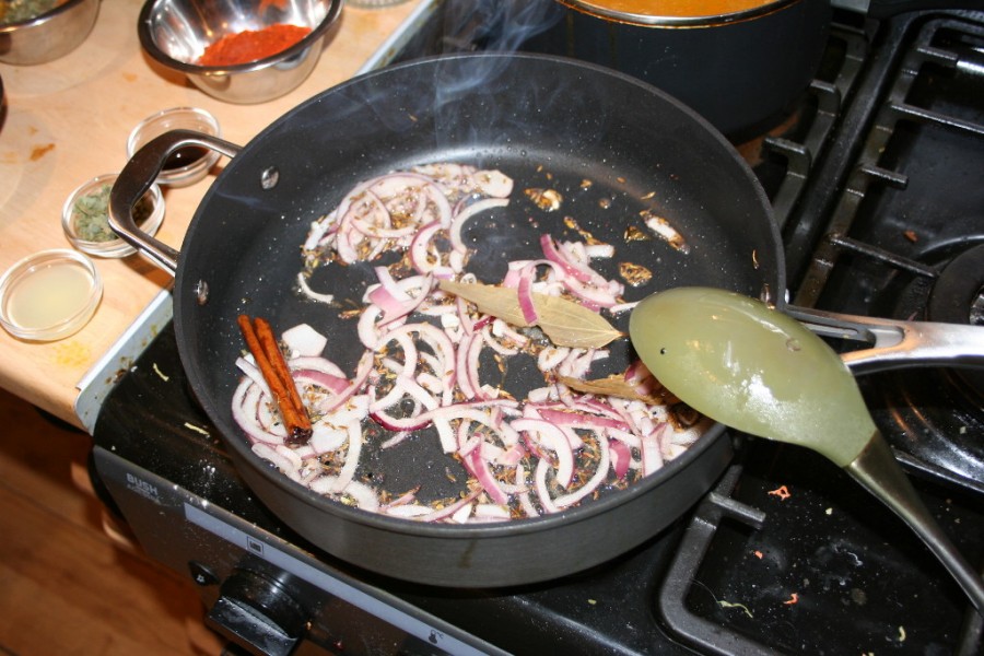 Saag - onions and hard spices